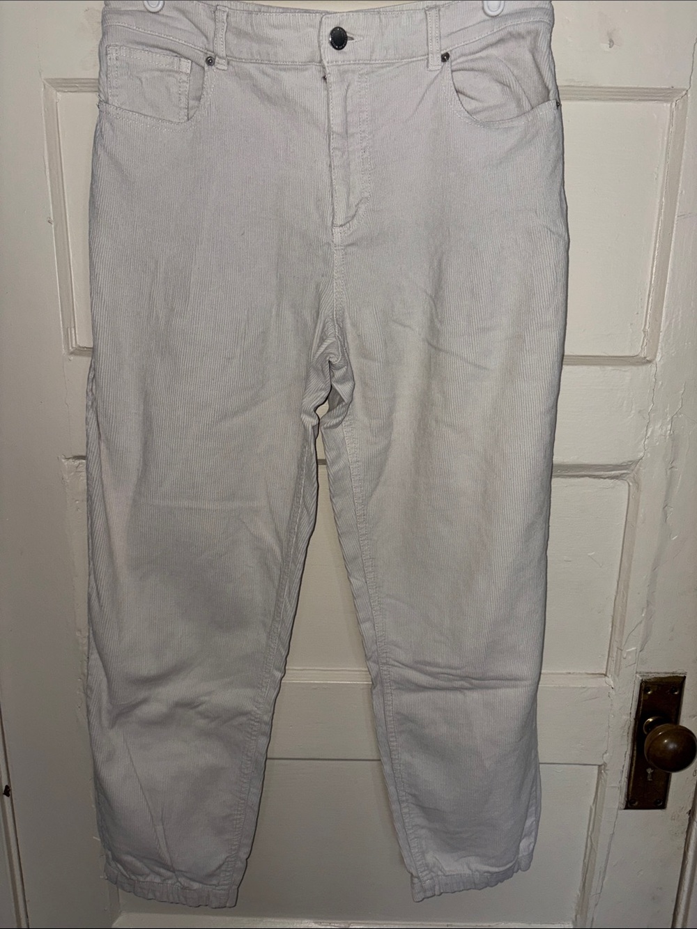 Mango White Cropped Ankle Jeans